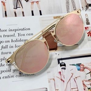 Rose and gold round sunglasses